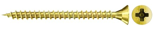 fischer Vite per truciolato 4,0 x 30 mm, testa svasata, zincata, filettatura intera, Phillips PZ