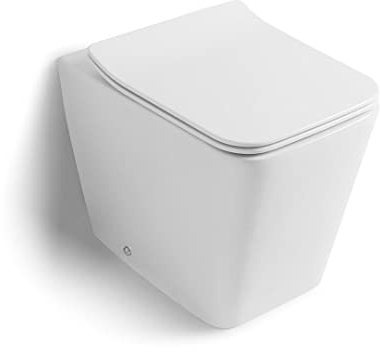 Kiamami Valentina - Water a Terra Senza Brida | Installazione Filo Parete | Risciacquo Rimless | Sedile Chiusura Rallentata | Ceramica, Bianco, Ceramica