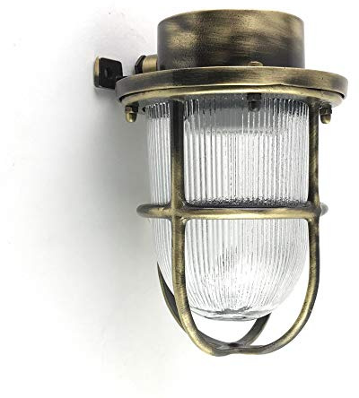 KsH und Co Apollon Messing mit Oxydharzbeschichtung Nautische Außenwandleuchte aus Messing
