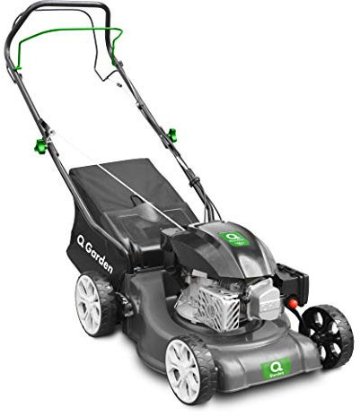Q Garden QG40-145SP Self Propelled 4 Wheel Petrol Lawnmower with 7 Cutting Heights, Small To Medium Lawns, 40cm Cutting Width and 45L Collection Bag - 1 Year Guarantee