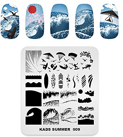 KADS Nail Art Stamping Plate Template Warm Color Summer Series Stamp Plate Nail DIY Tool (SU009)