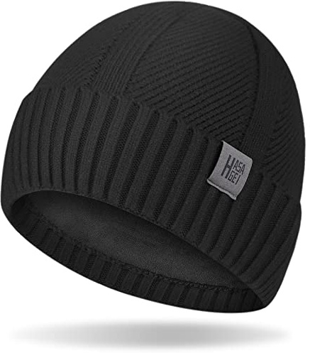 HASAGEI Bonnet en tricot thermique pour homme et femme avec doublure chaude en polaire - Bonnet d'hiver moderne doux et élastique - Pour le sport de plein air shopping course à pied et le ski