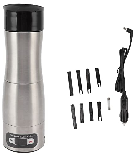Macchina per Caffè Espresso Portatile, Caffettiera per Auto 150Ml con Accendisigari 12V 24V, Macchina da Caffè Elettrica In Acciaio Inossidabile per Viaggi In Auto, Campeggio, Guida A Lunga Distanza