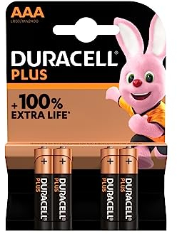 4X Duracell AAA Plus (1 Blister Da 4 Batterie) 4 Pile Mini Stilo (LR03/MN2400)