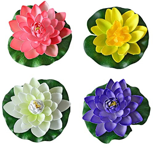 FRCOLOR 16pièces Décoration Lotus Nénuphars Flottants pour Étang Piscine Et Jardin