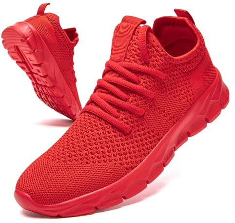 GHFKKB Damen Sneakers Sportschuhe Turnschuhe Laufschuhe Tennisschuhe Gym Joggingschuhe Freizeitschuhe Bequeme Schuhe Rot 40