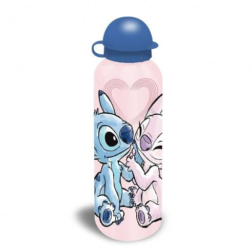 Stitch & Angel Kinder Trinkflasche Aluminium Trinkflasche mit Strohhalm 500ml für die Schule