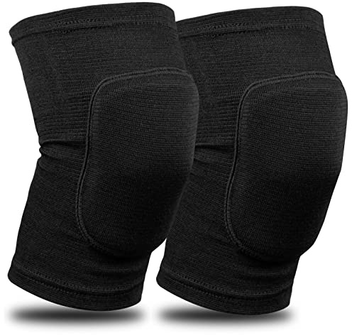 Rapidbok Ginocchiere Protettive Sportive Nero, 1 Paio Supporto Elastico per Ginocchio Antiscivolo, Ginocchiera Sportiva in Spugna Unisex per MTB, Pallavolo, Danza, Snowboard, Skateboard