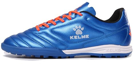 KELME Mens Turf Soccer Cleats - Football Boots Outdoor/Indoor Unisex Adult Sizes - Pro Soccer Shoes - TF AG and Futsal Shoe (Blue, 9.5)