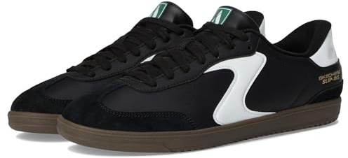 Skechers Homme Hotshot Relegate Slip-In ENTRAINEUSE, Black Duraleather/Suede/White Trim, 47.5 EU