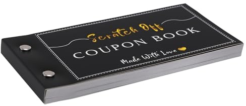 JULEASEL Scratch off Blank Coupon Book- 30 DIY Coupons for Boyfriend, Girlfriend, Mom, Dad, Wife, Husband, Best Friend, Unique Gifts for Valentine's Day, Anniversaries, Birthdays, Mothers Day & More!