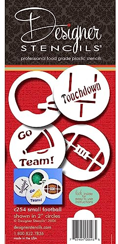 Designer Stencils Small Football Candy Stencils, Beige/semi-transparent
