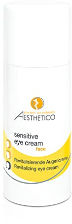 AESTHETICO sensitive eye cream, 15 ml - Anti-Aging Augenpflege für empfindliche Haut, mit Tigergras & Vitamin C, reduziert Trockenheitsfältchen, beruhigend & parfümfrei, ideal für Kontaktlinsenträger