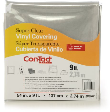 Con-Tact Brand Multipurpose Vinyl Covering, 54-Inches by 9-Feet, Heavy Clear