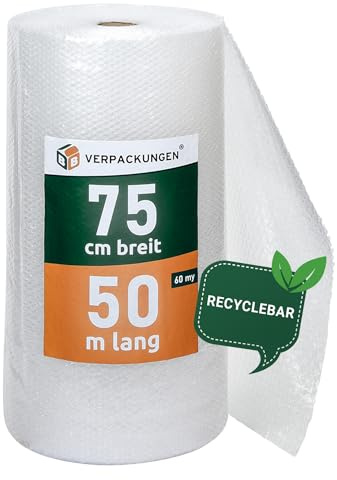 2 x Film Bulles 0,75 x 50 m – épaisseur 60 microns – Coussinets d'un film film Blister illuminé à picots Matériau