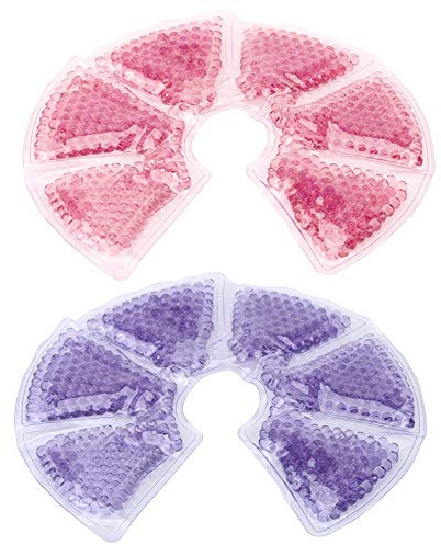 2Pcs Reusable Breast Pads Gel Bead Hot Cold Pack for Nursing Mothers Breastfeeding Relief to Soothe Discomfort and Support Lactation Comfort