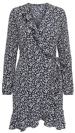 Only Onlcarly L/S Wrap Short Dress Noos Wvn Vestido Mujer (Pack de 1)