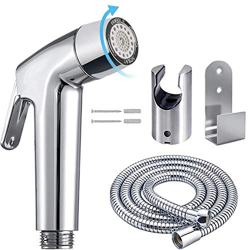 Handheld Bidet Sprayer Toilet Bathroom with Wall Bracket Hose Set, Closestool, Squatting Pan, Water Flower, Floor Cleaning Cloth Diaper for Bathroom Hygiene