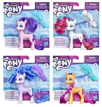 My Little Pony F26125L4 Best Movie Friends F2612 Pack of 3 Mini Dolls + Accessory - 8 cm - Izzy Moonbow + Sunny Starscout + Princess Petals
