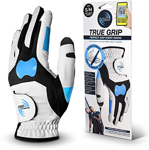 ME AND MY GOLF True Grip Training Golf Glove - Perfect Grip Every Swing-Size S/M Left,White