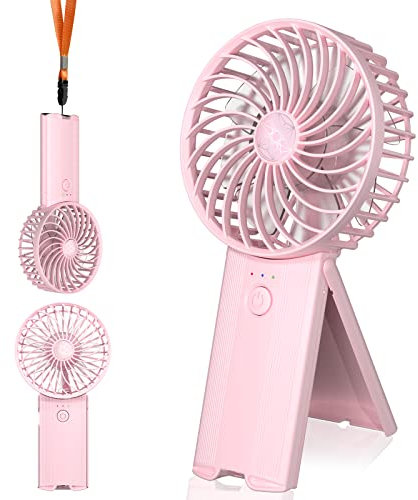 Refluxe Ventilateur portatif portable avec 4 vitesses réglables, mini ventilateur rechargeable USB avec batterie et miroir de courtoisie pour femmes, hommes, utilisation intérieure ou extérieure