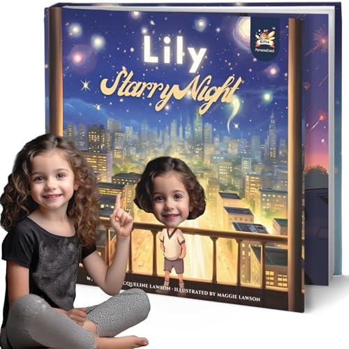 ELFINK - Libro di favole personalizzato per bambini, notte stellata, nome e foto personalizzati, idea regalo per bambini, motivo: Bedtime Story (copertina morbida)