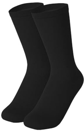 Ronyme Calcetines de Patinaje sobre Hielo para Mujeres y niñas, de Color sólido, cómodos, Transpirables, de algodón elástico, hasta la, para, Negro