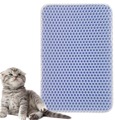 Tapete para recoger – Alfombrilla antideslizante de doble capa para gatos – Alfombra impermeable para debajo de la caja de para gatos interiores, para sala de estar, patio, balcón, garaje
