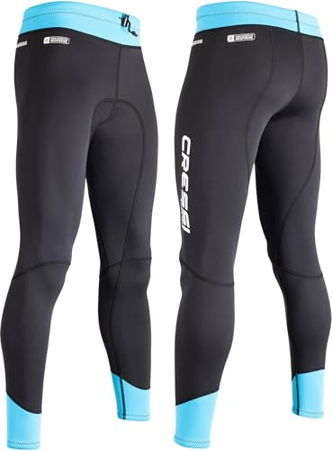 Cressi Guardian Lady Neoprene Pants Black/Aquamarine 2mm XS/1 - Pantaloni Donna in Neoprene Bifoderato 2mm, per Nuoto, Snorkeling, SUP, Surf, Kayak e Altri Sport Acquatici, Nero/Acquamarina, XS/1