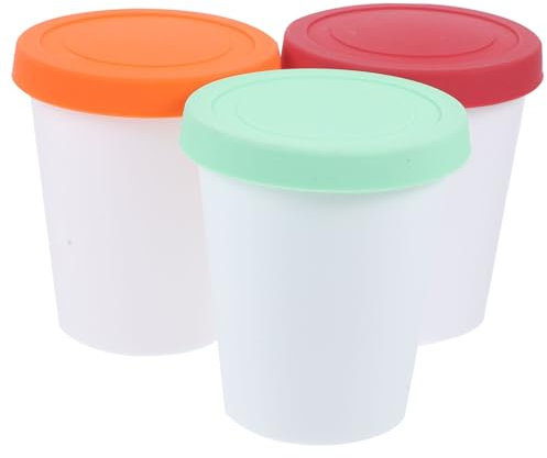 HOLIDYOYO Lot De 3 Seaux Réutilisables Pour Crème Glacée Maison Avec Couvercles Étanches Contenants Multifonctions En Silicone Pour Yaourt Glaces Et Stockage Alimentaire