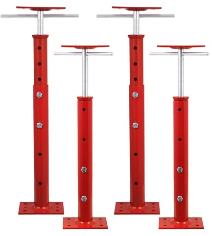 Hocamel 4 Pack House Jacks for Leveling 19''-36''Adjustable Support Jack,17636LBS Max Capacity Each Screw Pole Jack,for Temporary Support for Leveling-Red