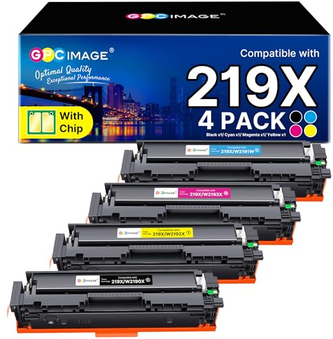 219X Toner Set mit Chip Kompatible für HP 219 Schwarz für HP Color LaserJet Pro MFP 3302FDWG Toner 3302FDW 3202DN 3302SDWG 3302FDNG 3202DW 3302SDW 3302FDN 3302FDWG W2190X W2191X W2192X W2193X