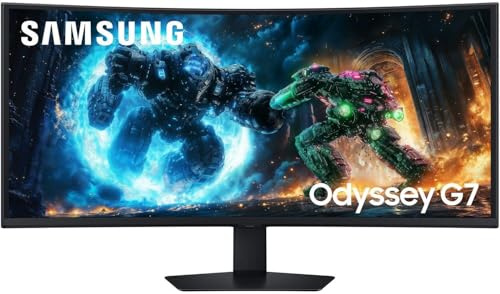 Samsung Monitor Gaming Odyssey G7 (S40FG750EU), Curvo (1000R), 40'', 5120x2160 (WUHD), HDR10+, VA, 180Hz, 1ms, FreeSync Premium Pro, HDMI, DP, Ingresso Audio
