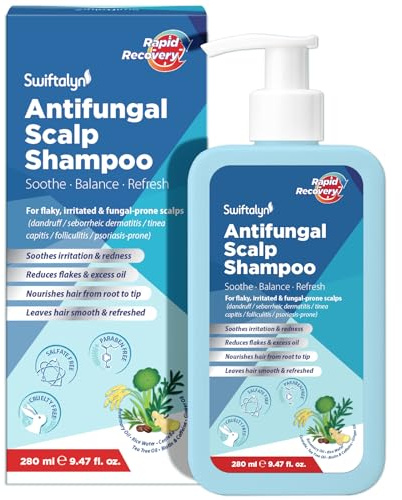 Seborrheic Dermatitis & Folliculitis Scalp Shampoo: For Scalp Prone to Dandruff & Psoriasis – Soothes Itchy, Flaky Scalp – with Tea Tree, Rosemary, Biotin & Caffeine – Sulphate-Free