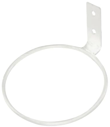 budiniao Porte-pot élégant en métal, crochet mural pour plantes, idéal pour l'intérieur, le balcon et l'extérieur (clôture). Anneau de suspension pour pot de fleurs, Blanc, 4 pouces