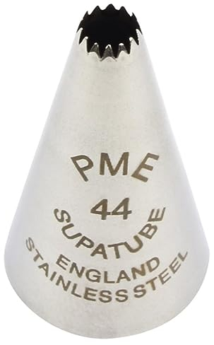 PME ST44 Bocchetta Decorativa Professionale, Acciaio Inossidabile, Argento, 1.72 x 1.72 x 3.5 cm