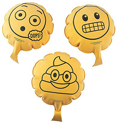 Fun Express Emoji Whoopie Cushion Set - Hilarious Gag Toys for Parties Pranks and Fun Activities - Perfect for Kids Teens and Adults - Great for Birthday Parties School Events and Favors - 12 Pieces