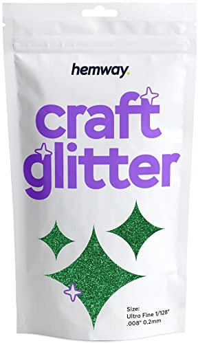 Hemway Craft Glitter Emerald Green 100g Ultrafine Glitter | for Crafts, Resin, Cosmetic, Nail, Face, Body, Festival, Tumblers, Art, Candle, Crafting