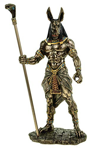 Veronese Egyptian God Anubis, 28 cm, Egyptian Pharaoh, Bronzed Figurine
