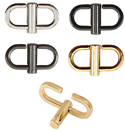 Wzong Pack of 5 Adjustable Metal Buckles for Chain Strap Bag, Shorten Bag Length Accessories, 5 Colours