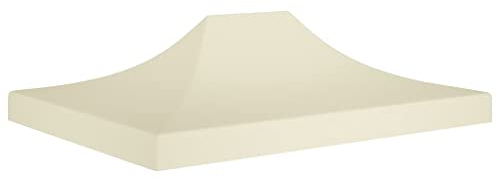 vidaXL Toit de Tente de Réception Toile de Toit de Chapiteau Remplacement de Toit de Tente Escamotable Pavillon de Jardin 4,5x3 m Crème 270 g/m²