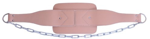 Ader Leather Padded Fitness Dip Belt with chain