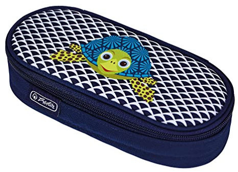 Herlitz Unisex Faulenzer Etui, Blau, Cute Animals Turtle