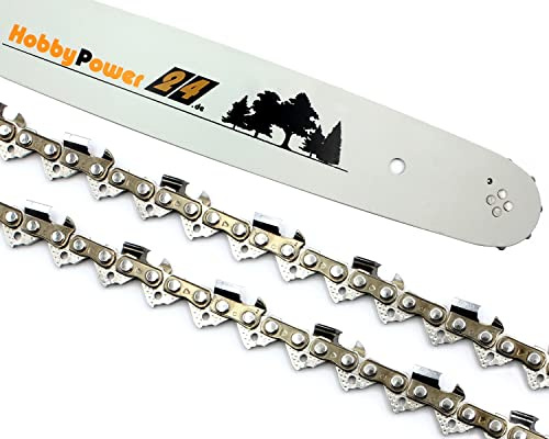 Lot de 2 chaînes de tronçonneuse demi-gouge 30 cm avec guide 3/8 44 TG 1,1 mm pour Stihl MS 162 MS162