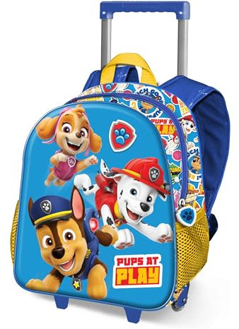 Karactermania Paw Patrol La Pat' Patrouille Play-Sac à Dos 3D à roulettes Petit, Bleu, 26 x 34 cm, Capacité 7 L