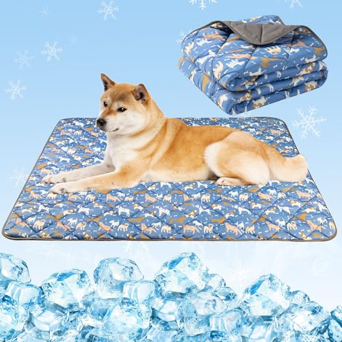 ZINGTERRA Dog Cooling Mat,Cat Self Cool Ice Pad,Lightweight Pet Cooling Pads Blanket Bed Cover,Puppies Summer Cool Tech Fabric,Washable Dog Sleeping Mat for Home & Outdoor,Keep Cool for Pets