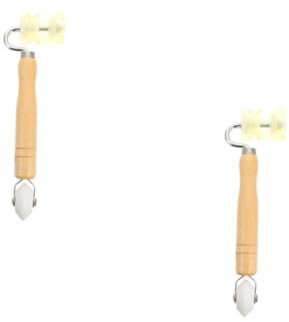 Homoyoyo 2pcs Ergonomic Wallpaper Smoother Tool Wooden Hand Pressure Roller for Decorating Construction Creative Roller Assorted