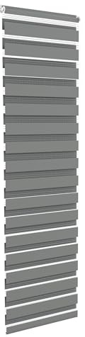 Aufun Doppia tenda a rullo, fissaggio senza fori, 60 x 220 cm (larghezza x lunghezza), tenda a rullo con catena, per finestre e porte, tenda a rullo laterale, protezione dalla privacy, colore grigio