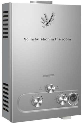 Calentador de agua sin depósito propano, 6L 12KW LPG GLP Calentador de agua instantáneo portátil para uso al aire libre en Vr, autocaravanas, remolques, cabinas, punto de uso (6L 12KW)