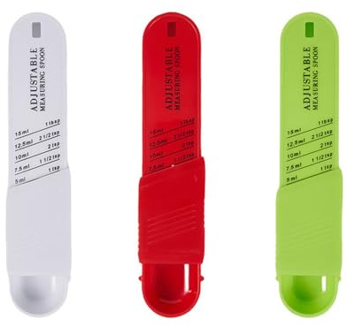 3 Cucharas Medidoras Ajustables, Cucharas De Plástico Con Báscula, Convenientes Cucharas Medidoras De Cocina, Adecuadas Para Medir Con Precisión El Azúcar, La Leche En Polvo, El Café, Etc.